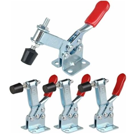 RNEMITERY Pince à Genouillère GH-201-B, 4pcs Sauterelle de Serrage, Dispositif de Serrage à Genouillère, Capacité De Maintien Environ 90 Kg, Antidérapant, Desserrage Rapide, Robuste