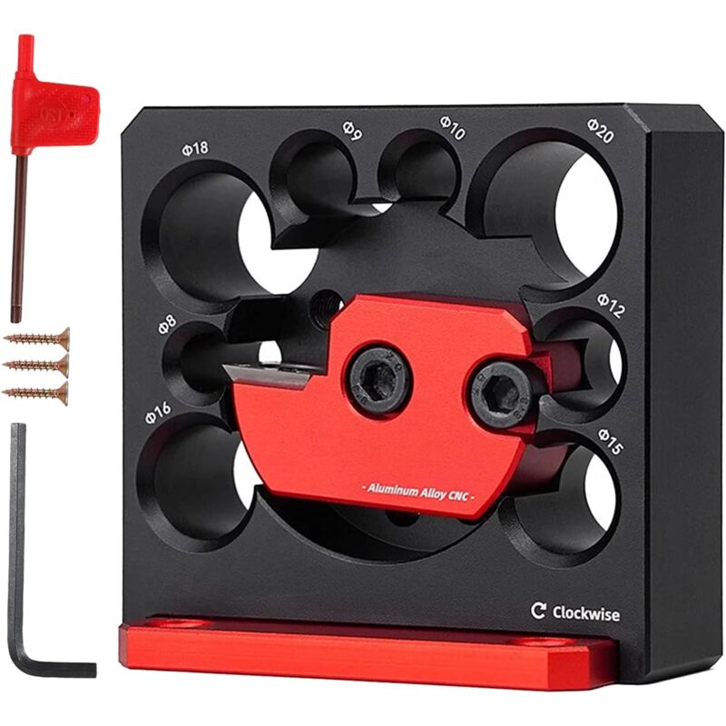 Jusch - Pince à goujon avec lame en carbure pour travail du bois, perçage et fraisage électriques, outil auxiliaire pour tige ronde (8 trous