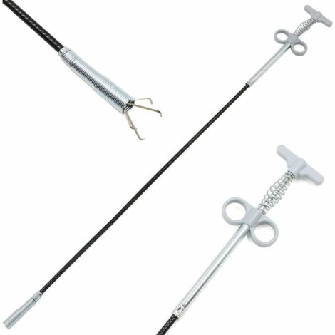 Pince à griffes flexible Outil de nettoyage de tuyaux Outil de préhension (système de pression à ressort) 4 griffes Outil multifonction pour évier de cuisine, salle de bain - 90 cm 1 pièce