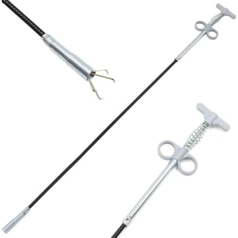 Pince à griffes flexible Outil de nettoyage de tuyaux Outil de préhension (système de pression à ressort) 4 griffes Outil multifonction pour évier de cuisine, salle de bain - 90 cm 1 pièce-LIAIKI