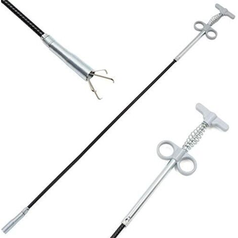 Pince à griffes flexible Outil de nettoyage tuyaux préhension (système pression ressort) 4 multifonction pour évier cuisine, salle bain - 90 cm 1 pièce