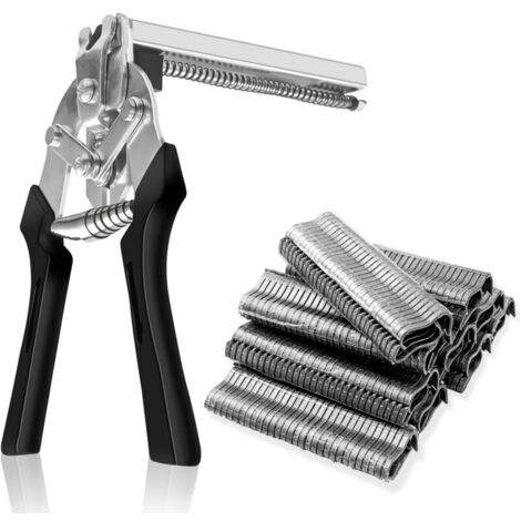 Pince à Grillage et 600 Pcs M Clips Prince de Clôture Rapide Pincée Grillage pour Clôtures,Cages D'animaux,Fils de Fer,Porcheries,Travaux de Bricolage
