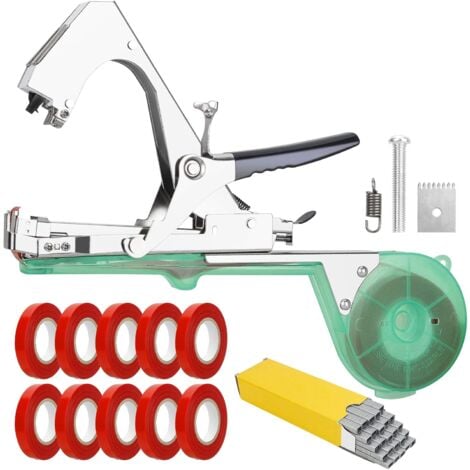 Pince à Lier, Machine à Taper Branches Pince De Jardin en Acier Inoxydable Outil,De Jardinage Attacher Branche,pour Plantes Légumes Fruits Fleurs (avec Ruban et Agrafes)