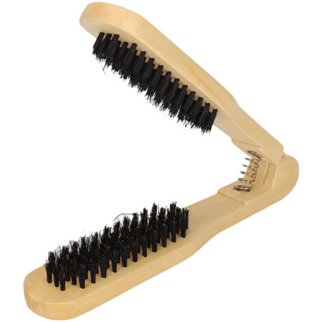 Pince à Lisser Double Face en Bois Résistante aux Hautes Températures pour Salon de Coiffure
