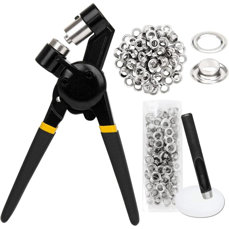 Pince à oeillets avec 10 mm Oeillets, Pince illets Bache,Poinçonneuse à illet pour Perforer, Pince Perforeuse pour Ceintures en Cuir, Bâches de