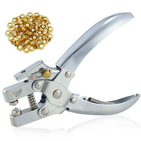 Pince à œillets avec œillets dorés, perforatrice de 5 mm pour ceintures, cuir et loisirs créatifs