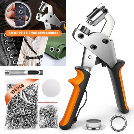 Pince à oeillets Set Avec 5𝟬𝟬tlg Œillets ronds Ø10mm Pince à trous Œillets de bâche Bâche de jardin