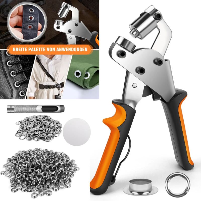 Day Plus - Pince à oeillets Set incl. 500 oeillets ø intérieur 10mm presse à oeillets magnétique pince à trous 2024