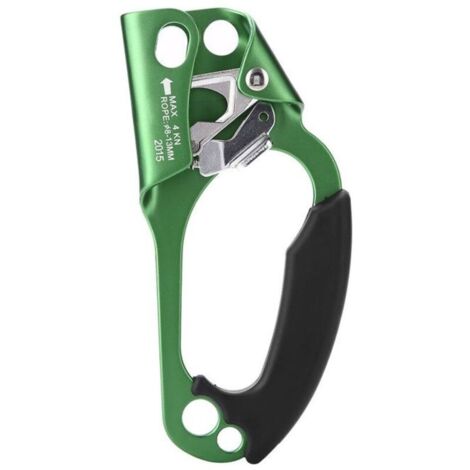 Pince à poignée pour corde d'escalade droite pour équipement d'escalade sur corde de 8 à 13 mm (vert)