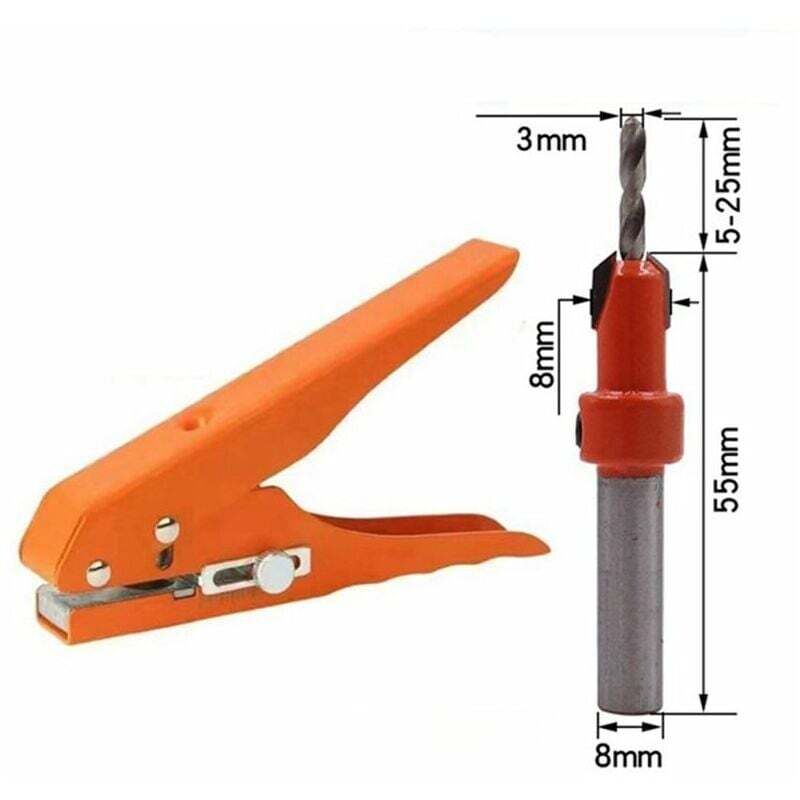 Alovez - Pince à PoinçOnner pour Bandes de Chant Outil de PoinçOnnage Pince à Masquage 3X8MM Foret à Trou de Vis Chapeau Outil de Menuiserie