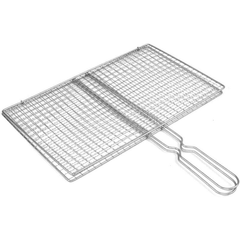 Pince à poisson pour griller en plein air, grill Mesh, pince à griller double face, 36 35 1cm