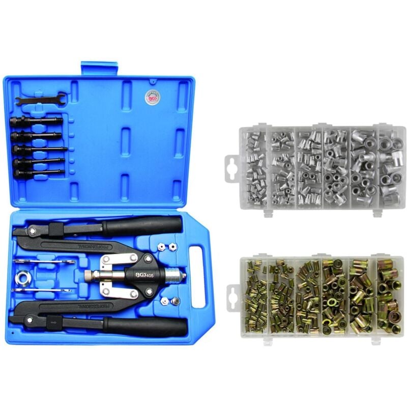 Bgs Technic - Pince a rivet et insert bgs + assortiments inserts acier et alu