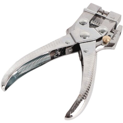 Pince à rivets avec perforateur pour trous de ceinture et 100 anneaux faciles à presser - Zinc allié et acier carbone (315g)