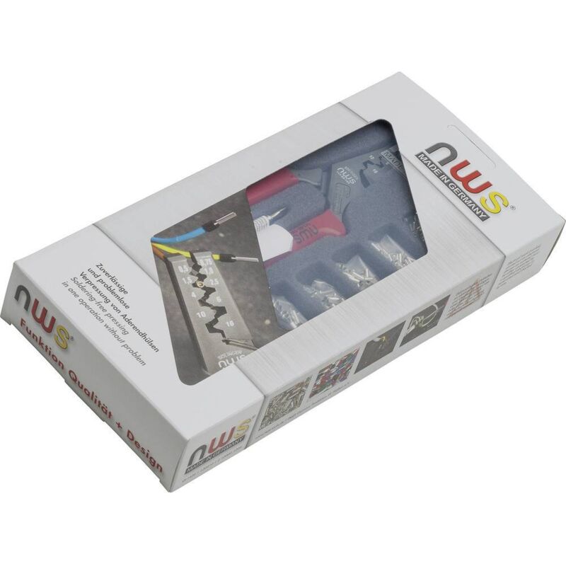 143B Jeu de pinces à sertir 502 pièces pour embouts de câble 0.5 à 16 mm² assortiment d'embouts inclus - NWS