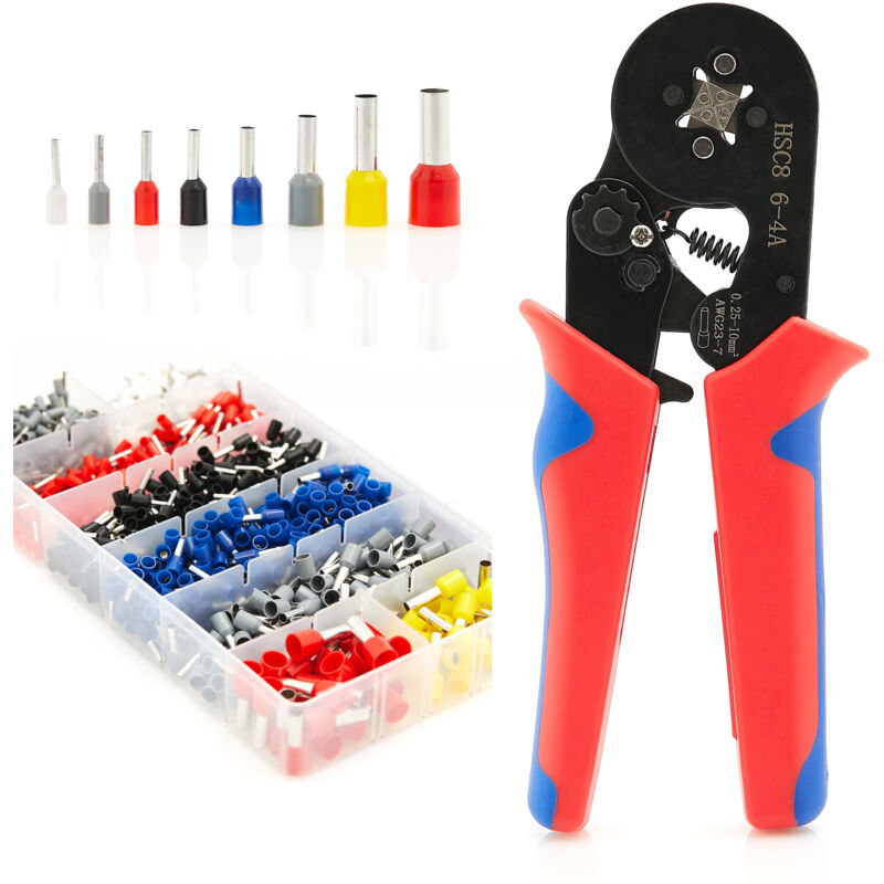 Pince à sertir + 1200 embouts isolés