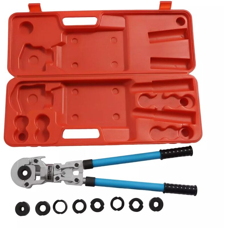 Gojoy - Pince à sertir 9 Th - Contour en v - Mâchoires de sertissage pour tube en cuivre - Tête pivotante à 360° - Bras télescopique pour un
