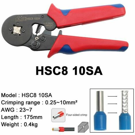 Pince à sertir auto ajustable HSC8 6 6 HSC8 6 4, MINI TYPE, 0.25 6mm 6 16mm FUIENKO