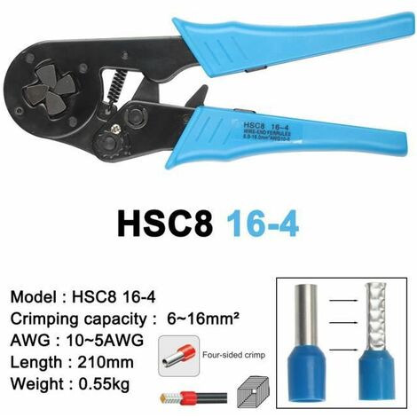 Pince à sertir auto ajustable HSC8 6 6 HSC8 6 4, MINI TYPE, 0.25 6mm 6 16mm, multi outils FUIENKO
