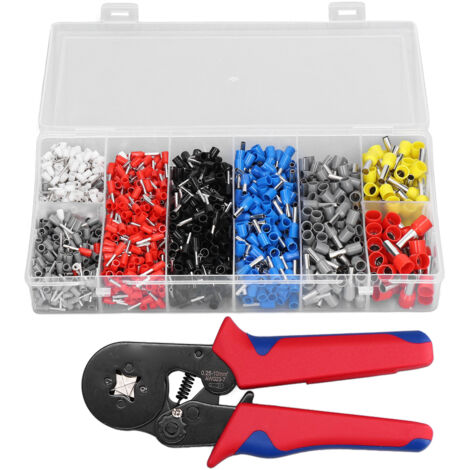 Pince à sertir automatique universelle avec 1200 embouts pour câbles 0.25‑10mm²