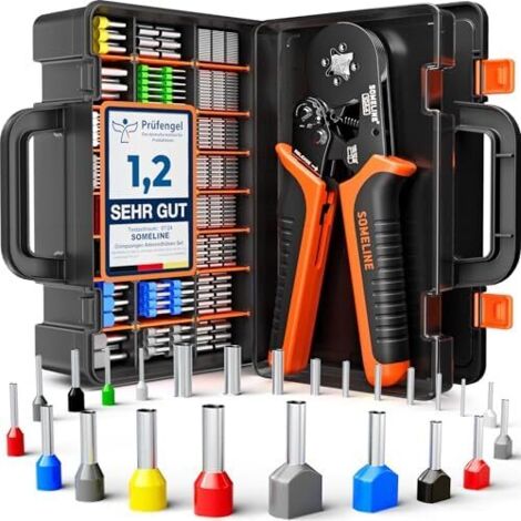 Pince à sertir avec 24 Tailles de Cosses Electriques Sertir, 0,25-10mm² Sertir Cosse Electrique, Pinces Cliquet, les Fils, Electricien -