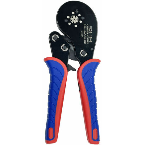 Pince à sertir Capacité de sertissage 0.08-16mm² Pince à sertir oreille de tube Pince à sertir rouge et bleue