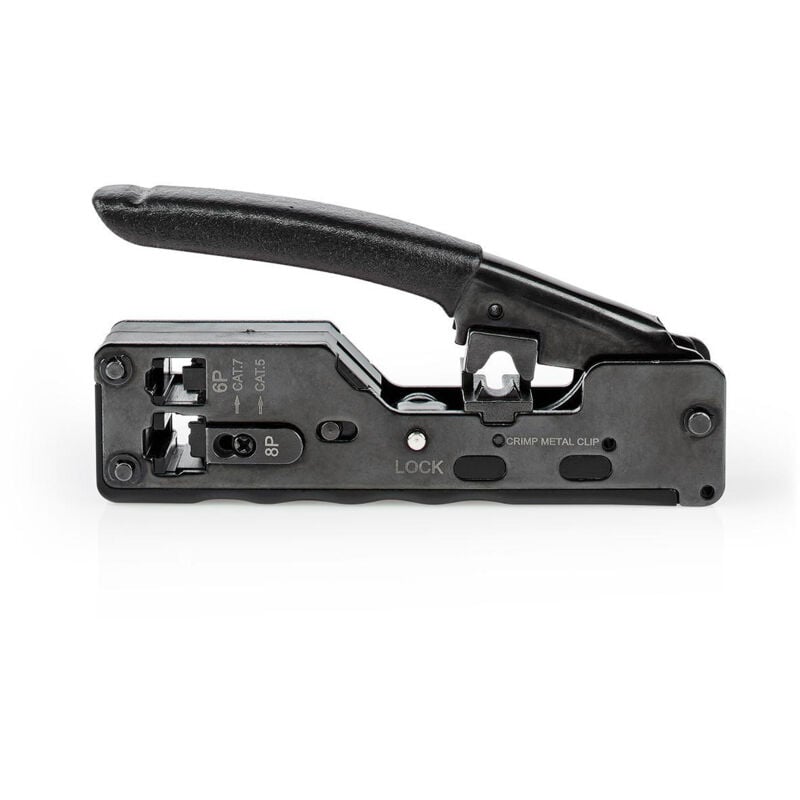 Nedis - pince à sertir CAT5 CAT5E CAT6 CAT6A CAT7 RJ11 RJ12 RJ45 coupe décapage pince acier abs noir
