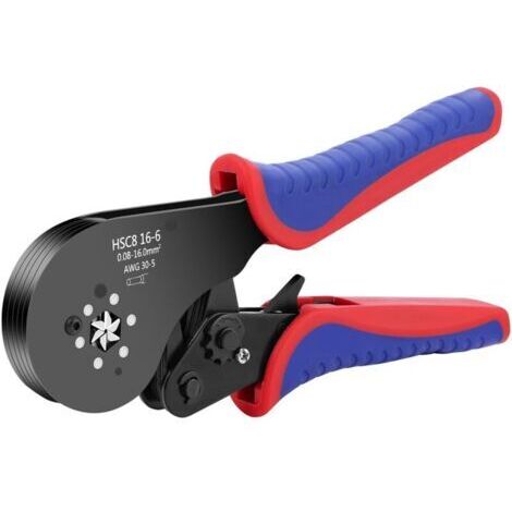 Pince à sertir Cosse Electrique 0.08-16mm², outil électrique professionnel ergonomique et autoajustable avec serrage hexagonal