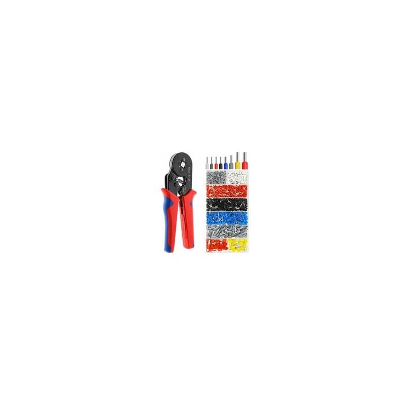 Galozzoit - Pince à sertir d'électricien Pince à Sertir Kit, Embout de Cablage Outil de Sertissage Cosse Electriques à Sertir 1200 Cosses 0,5-10mm²