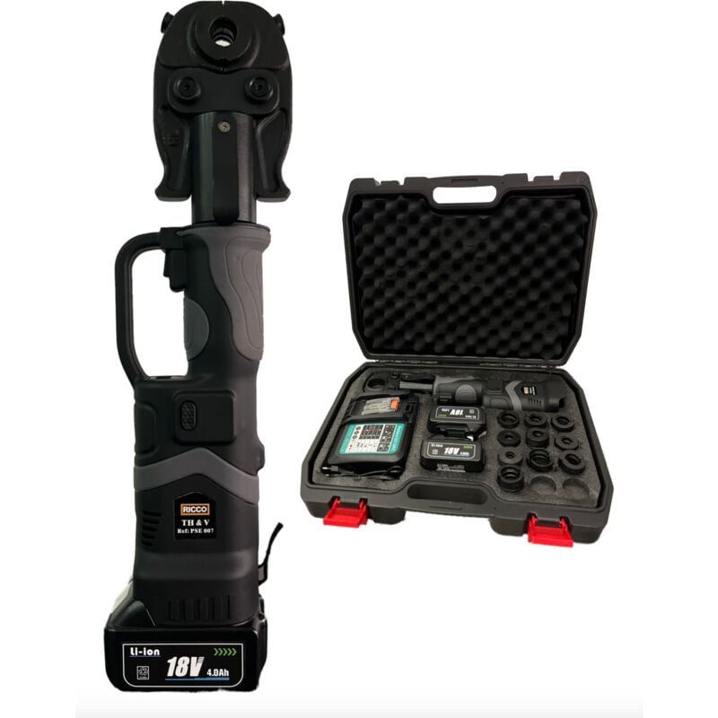 Pince à Sertir – Sertissage Cuivre & Multicouche - 19 kN - 2 batteries incluses - Écran LCD – RICCO – PSE007