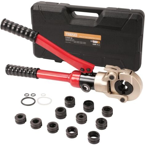 Pince à Sertir Hydraulique Ø15-32mm TEENO, Pince a Sertir avec 12pcs Contour, électricien Professionnel,Outil de sertissage hydraulique per Plomberie Presse Hydraulique en cuivre 15, 18, 22, 28mm et P