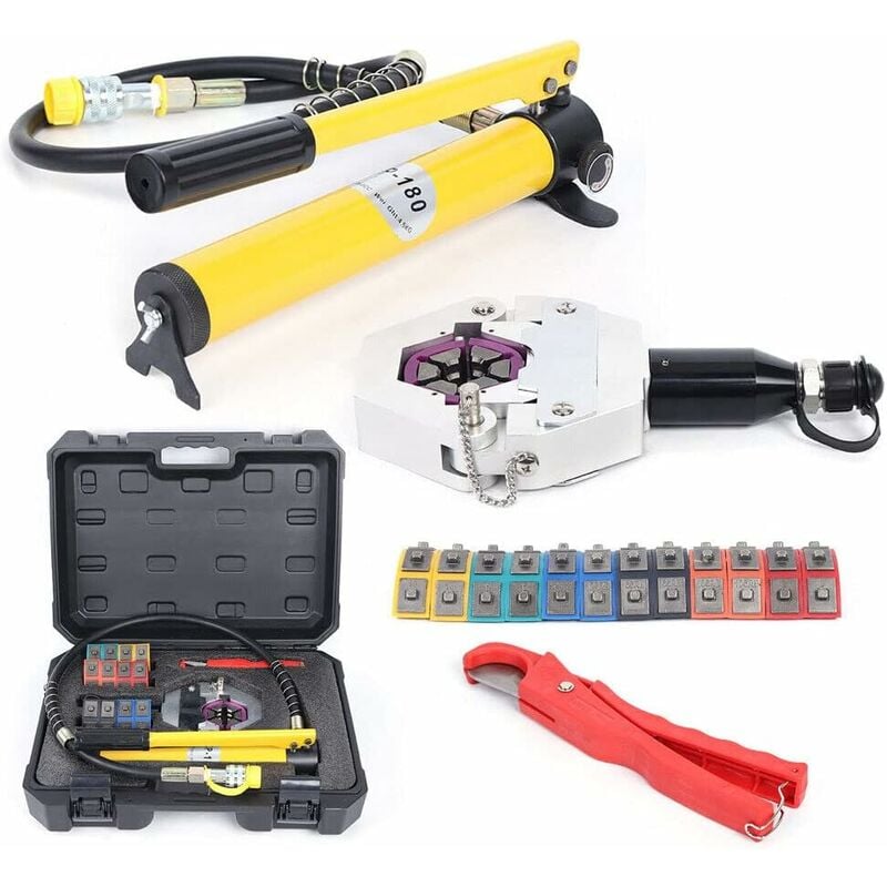 Pince à sertir hydraulique Kit d'outils de pressage manuel Pince à sertir hydraulique Outil de pressage Tuyau Presse Pince à sertir Kit d'outils de