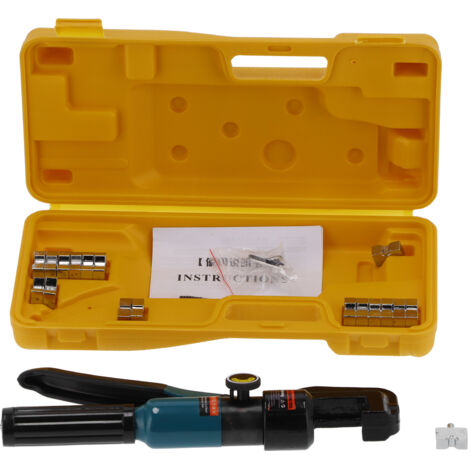 Pince à sertir hydraulique manuelle pour câbles et fils, kit de sertissage 10 tonnes avec 9 matrices
