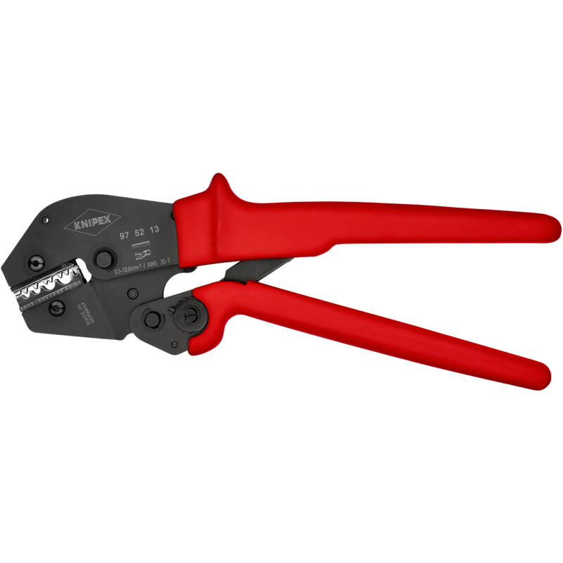 Knipex - 97 52 13 Pince à sertir pour cosses tubulaires non-isolées, pour cosses serties non-isolées, pour connecteurs à sertir non-isolés, pour ra