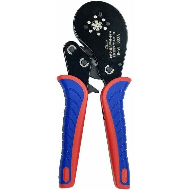 Pince à sertir les cosses de tubes Capacité de sertissage 0.08-16mm² Pince à sertir les cosses de tubes noir, rouge et bleu