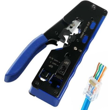 Pince à sertir pour câbles, pince à sertir pour connecteurs Ethernet RJ45, RJ11, Cat6a, Cat6 et Cat5e, pince à dénuder pour connecteurs réseau RJ45, pince à sertir pour prises téléphoniques