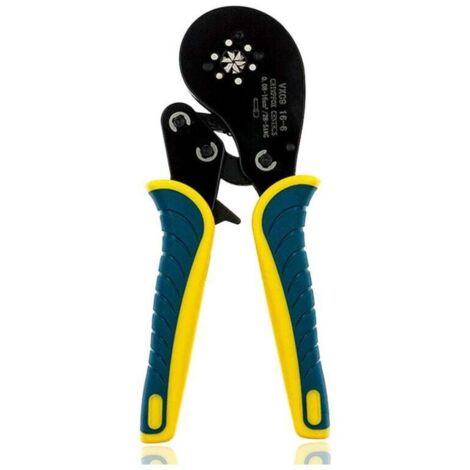 Pince à sertir pour cosses tubulaires, capacité de sertissage 0,08 - 16 mm² - jaune, vert