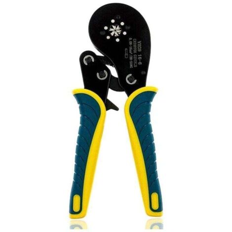 Pince à sertir pour cosses tubulaires, capacité de sertissage 0,08 - 16 mm² - jaune, vert