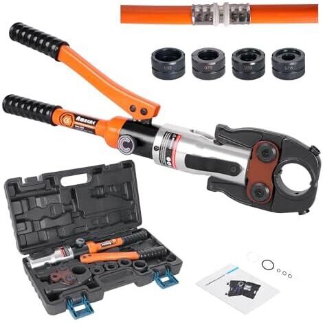 Pince à sertir professionnelle, outil de sertissage hydraulique avec mâchoires sertissage, contour en U 16-20-25-32 Jeu d'outils pour tube composite raccords U. -