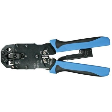 Pince a sertir professionnelle pour connecteurs modulaires 4p4c (rj10), 6p4c (rj11), 8p8c (rj45), dec