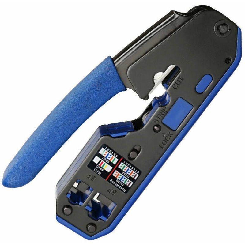 Debuns - Pince à Sertir Professionnelle RJ45 Outil Sertissage RJ45 Cat 7 avec Prise Cat6 RJ45 et Connecteur RJ45,de