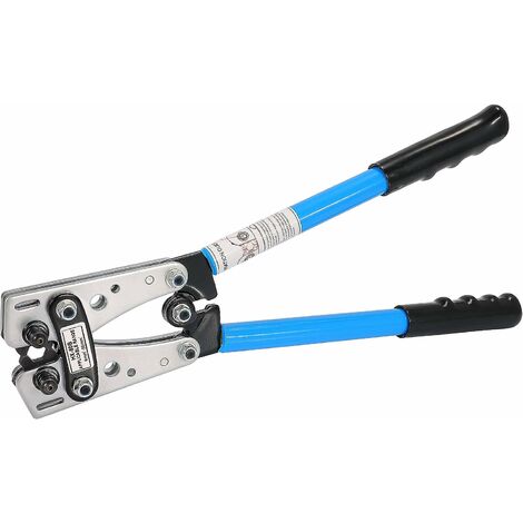 pince a sertir - Réglable professionnelle multicouche Cliquet de sertissage pince pour cosses de electrique câble AWG 10-0, 6/10/16/25/35/50 mm², pour Électricien & Bricoleur