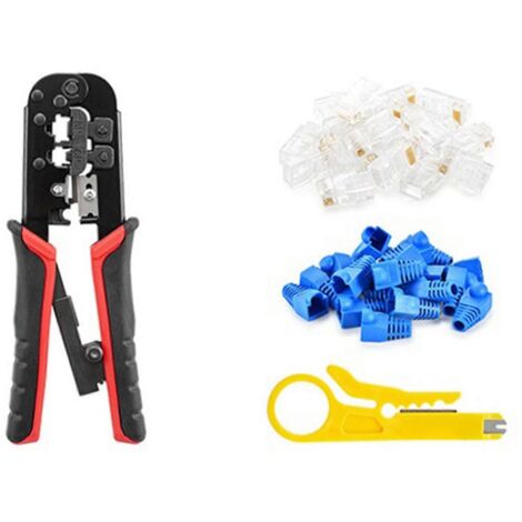 Pince à sertir RJ45 avec coupe-fils et dénudeur pour câbles réseau Ethernet