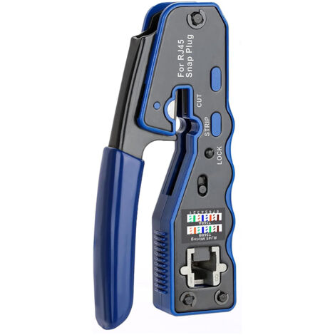 Pince À Sertir RJ45 - Coupe Et Dénudage Intégrés - Compatible Câbles Réseau 23 À 26 AWG - Poignée Ergonomique Antidérapante - 1 Pièce