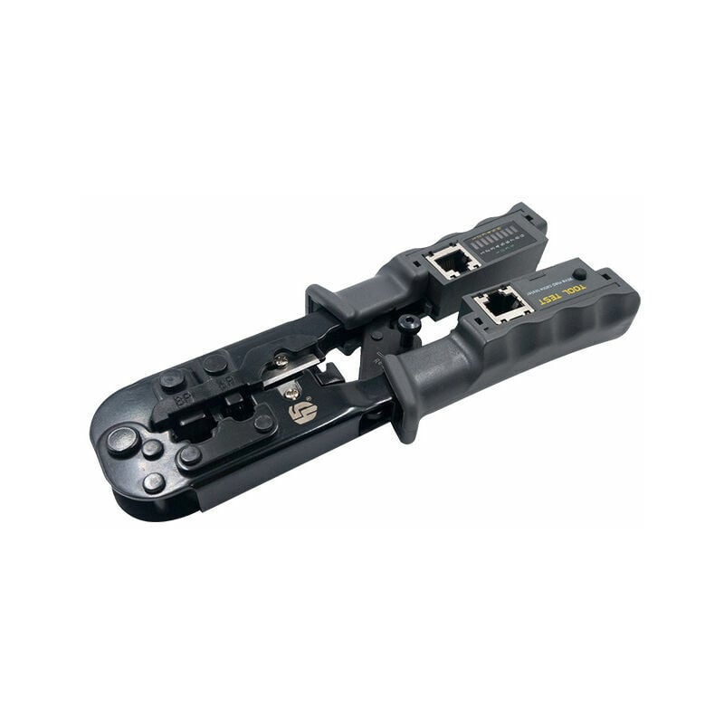 Ikodm - Pince a Sertir RJ45 pince à sertir Outil de sertissage pour RJ11 / RJ12 Réseau et câbles téléphoniques 4-en-1 télécom modulaire Pince de