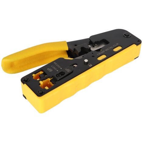 Pince à sertir RJ45 réglable avec sécurité verrouillable et surface antidérapante pour câbles réseau CAT5e, CAT6, CAT7