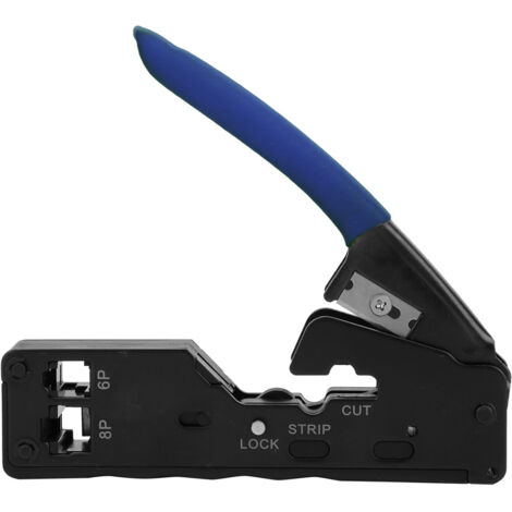 Pince à sertir universelle 6P8P avec coupe-fil et dénudeur pour connecteurs RJ45 Bleu