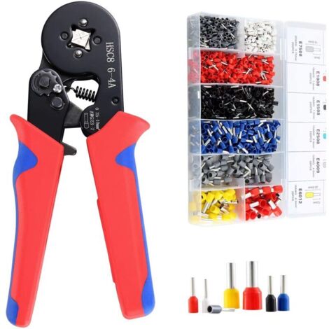 Pince à Sertir,Pince a Sertir HSC8 6-4,1200 Cosses electriques a Sertir 0.25-10mm²-Pince Sertir Cosse ,Pinces à Sertir Polyvalentes