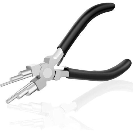 Pince à six sections, pince à bec rond 6 en 1, utilisée pour fabriquer des anneaux ouverts, enrouler du fil, faire des boucles et plier des formes