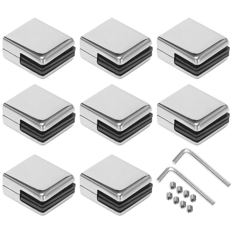 Fei Yu - Pince à verre 8-10 mm 8 pièces en acier inoxydable 304 support de verre réglable à dos plat pour balustrade
