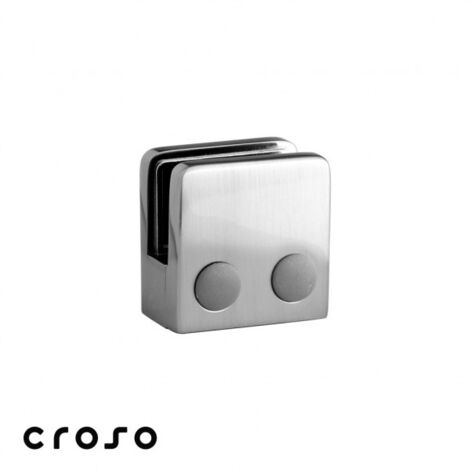Pince à verre carré L45MM AISI304BR pour support plat - Largeur : 45 mm - Hauteur : 45 mm - CROSO